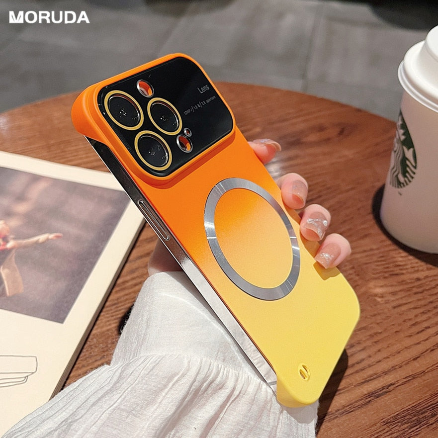 Ultra Thin Borderless Magnetic Magsafe Charging Case For iPhone 13 Pro 14 Pro Max 12 Gradient Color Hard Cover For iPhone 14 Pro