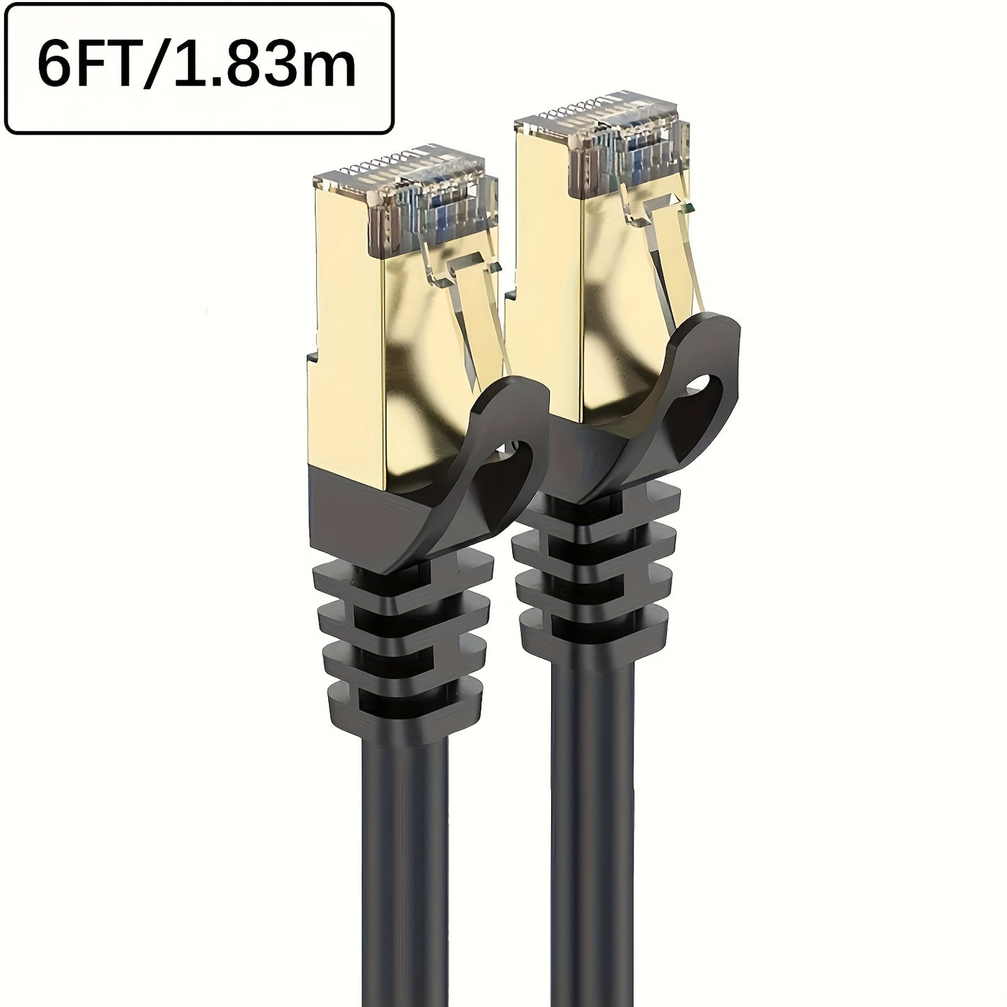 كابل إيثرنت Cat 8 بطول 182.88 سم محمي للاستخدام الداخلي والخارجي عالي السرعة، دفن مباشر 26AWG Cat8 سلك شبكة LAN، سلك توصيل SFTP بسرعة 40 جيجابت في الثانية و2000 ميجاهرتز، كابل RJ45 مثبت في الحائط لجهاز التوجيه/المودم/Xbox.