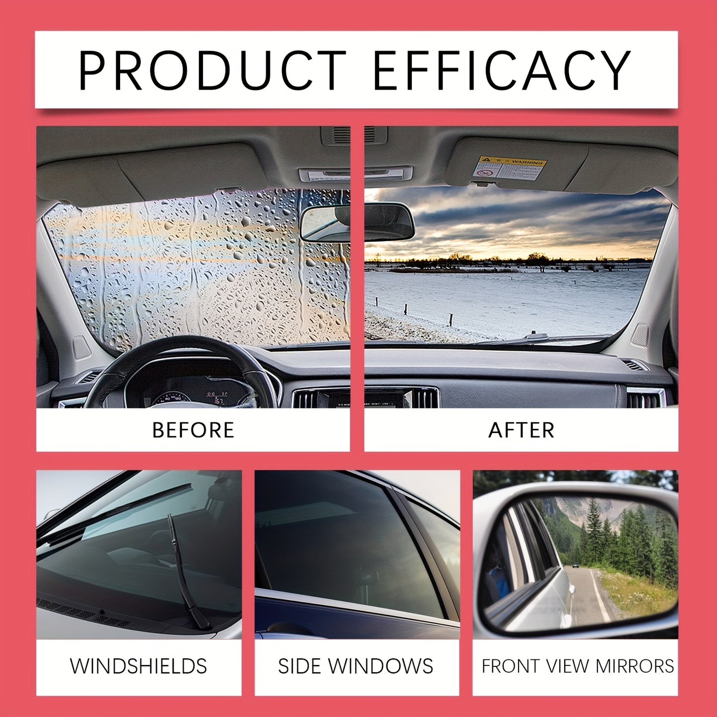 120ml Oil Film Cleaning Brush for Car Windshields - Biodegradable, Anti-Fog, Quick Stain Removal, Safe & Effective Glass Cleaner with Squeegee, Restores Clarity & Safety, Window Cleaning Tools