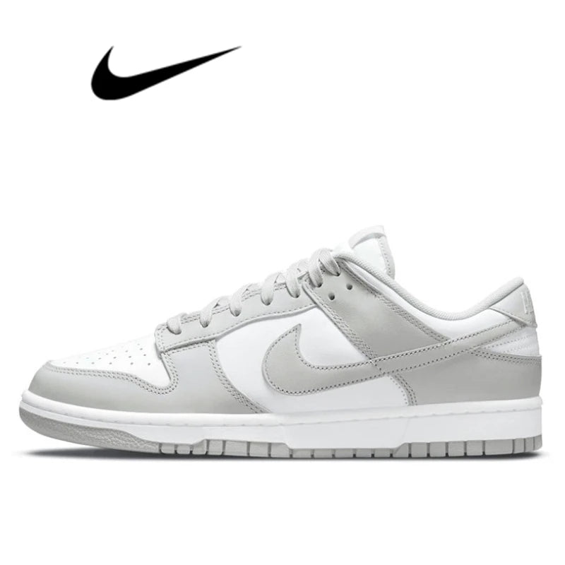 حذاء تزلج Nike Dunk Retro أسود وأبيض للرجال والنساء كلاسيكي من الجلد الأصلي غير قابل للانزلاق ومريح للجري