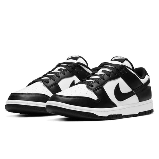 حذاء تزلج Nike Dunk Retro أسود وأبيض للرجال والنساء كلاسيكي من الجلد الأصلي غير قابل للانزلاق ومريح للجري