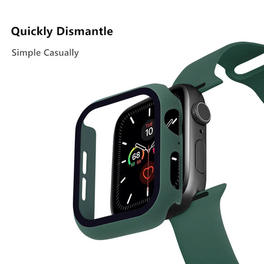 حافظة وأشرطة لساعة Apple Watch Band 44 مم 45 مم 41 مم 40 مم 44 مم 42 مم 38 مم سوار سيليكون لسلسلة iWatch 9 8 7 6 5 3 4 2 SE