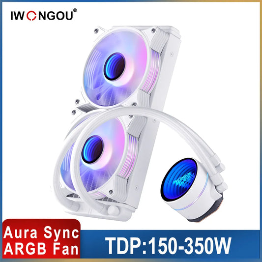 مبرد مياه للكمبيوتر الشخصي بمروحة ARGB مقاس 120 مم ومبرد Lga 2011 V3 من IWONGOU مبرد مياه X99 Branco لمعالجات Intel 1700/1200/1155/AM4 AMD 