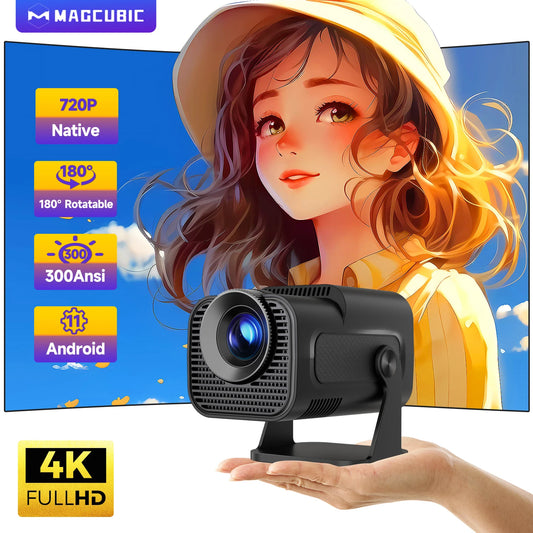 جهاز عرض Magcubic HY320 Mini الجديد بدقة 720 بكسل يعمل بنظام Android 11 4K و300ANSI وWiFi6 وBT5.0 وسينما خارجية محمولة وقابلة للدوران بزاوية 180 درجة 