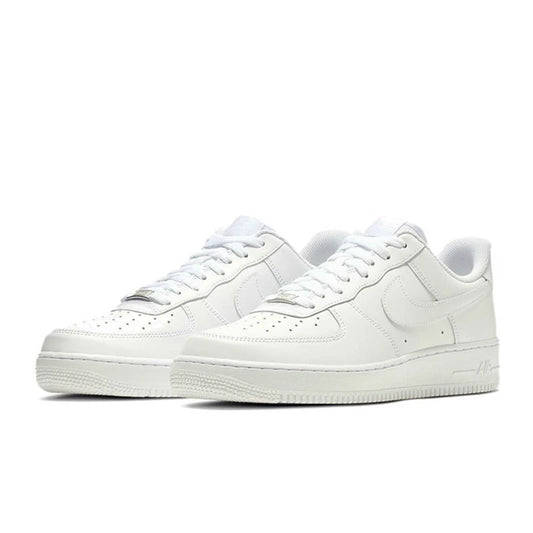 حذاء تزلج Nike Air Force 1 07 للرجال والنساء كلاسيكي باللونين الأسود والأبيض مصنوع من الجلد الأصلي غير قابل للانزلاق ومريح للجري من Af1