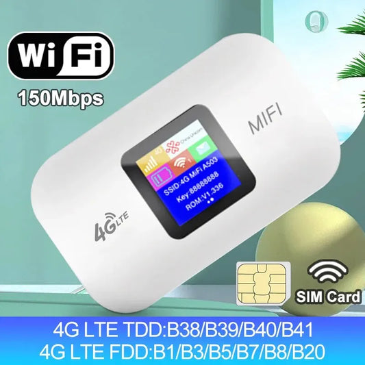 جهاز توجيه 4G Lte لاسلكي واي فاي محمول مودم نقطة اتصال خارجية صغيرة جيب Mifi 150 ميجابت في الثانية فتحة بطاقة SIM مكرر 3000 مللي أمبير في الساعة 
