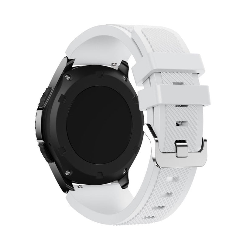 سوار سيليكون مقاس 20 مم و22 مم لساعة سامسونج جالاكسي 3/46 مم/42 مم/active 2/46 Gear s3Frontier/S2/Sport وسوار هواوي GT 2/2E