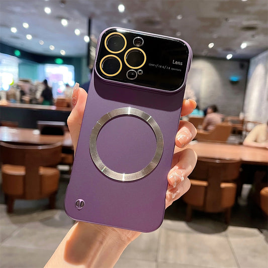 حافظة شحن مغناطيسية رفيعة للغاية بدون حواف لهاتف iPhone 13 Pro 14 Pro Max 12 غطاء صلب متدرج الألوان لهاتف iPhone 14 Pro
