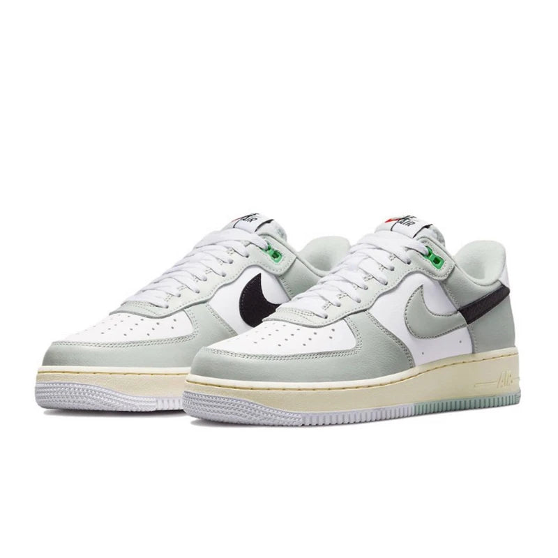 حذاء تزلج Nike Air Force 1 07 للرجال والنساء كلاسيكي باللونين الأسود والأبيض مصنوع من الجلد الأصلي غير قابل للانزلاق ومريح للجري من Af1
