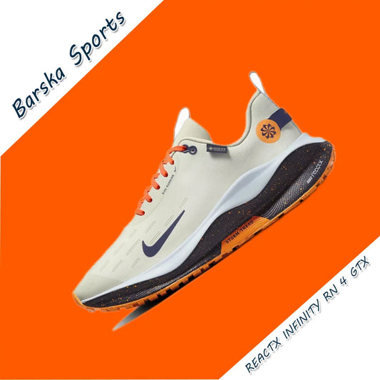 حذاء رياضي رجالي أصلي من NIKE React Infinity Run Flyknit 4 GTX Low جديد، حذاء ممتص للصدمات ومقاوم للتآكل