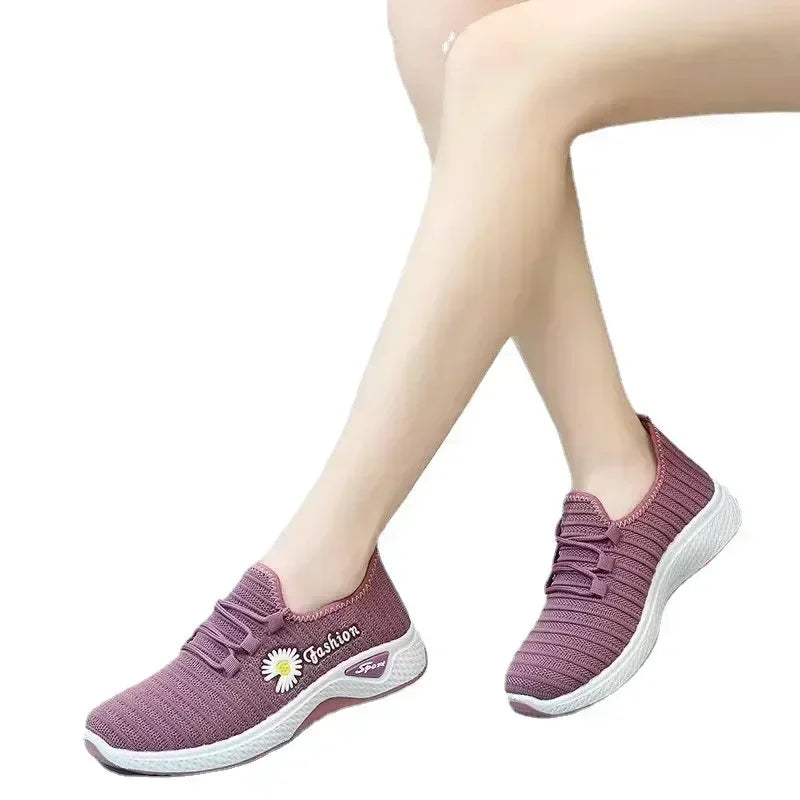 Tênis Leves para mulheres، Tênis Adults، Sapatos Net Respiráveis، Solado Macio Confortável، Sapatos Solteiros Casuais 