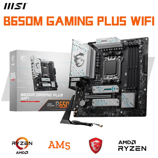 اللوحة الأم الجديدة MSI B650M GAMING PLUS WIFI AMD B650 تدعم DDR5 7200+MHz (OC) 192GB AMD Ryzen ™ 7000 8000 Series Socket AM5 