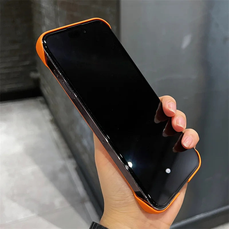 جراب مغناطيسي فائق النحافة بدون إطار مع تبديد الحرارة لهاتف iPhone 16 15 Pro Max 13 11 12 14 Plus مع غطاء Magsafe الصلب القابل للتنفس