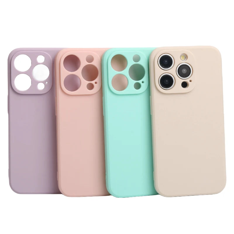 جراب سيليكون سائل أصلي لهاتف iPhone 14 13 12 11 15 Pro Max Mini غطاء مقاوم للصدمات X XS XR 6 7 8 Plus جرابات هواتف إكسسوارات