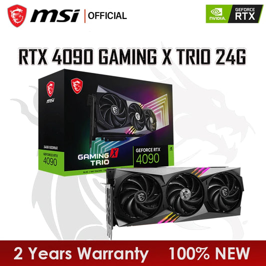 بطاقة رسوميات MSI RTX 4090 GAMING X TRIO 24G 16Pin GDDR6X 384bit PCI Express 4.0 16X 850W بطاقة رسوميات جديدة RTX 4090 24GB 