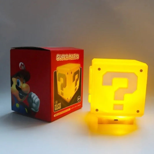 مصباح ليلي على شكل علامة استفهام من سوبر ماريو بروس مقاس 10 سم مزود بمصباح LED ومزود بمنفذ USB لشحن الأنمي ومصباح مكتبي مزخرف هدايا للأطفال