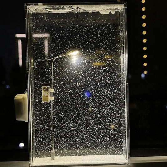 مصباح ليلي متقدم من Snowy Night Flow Ma، مصباح شارع بمشهد ثلجي، عبوة مواد يدوية الصنع، هدية عيد ميلاد