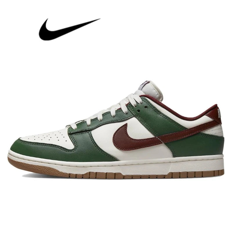 حذاء تزلج Nike Dunk Retro أسود وأبيض للرجال والنساء كلاسيكي من الجلد الأصلي غير قابل للانزلاق ومريح للجري