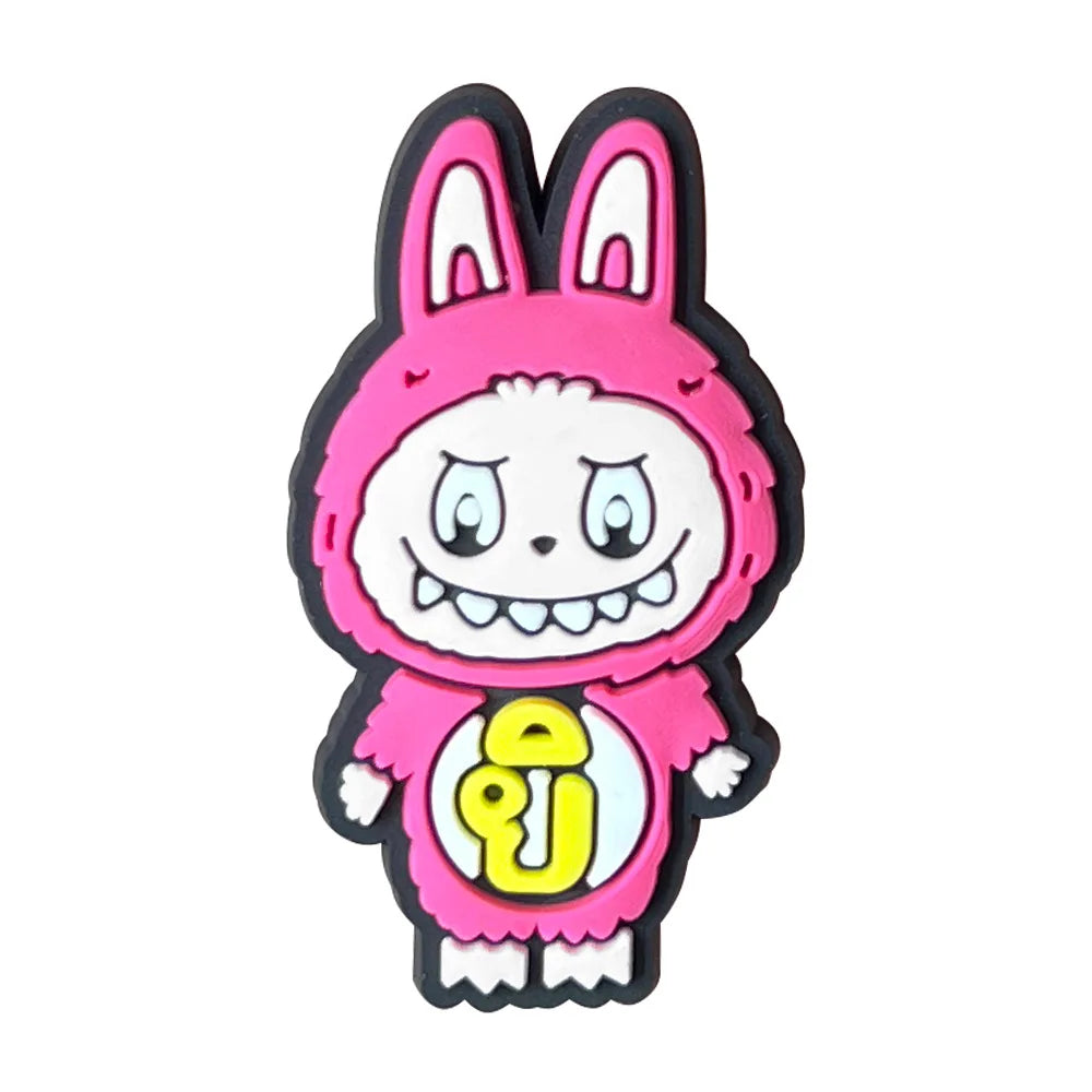 10pcs Labubu Shoe Flower Buckle for Men Women Anime Cartoon Cute Applique Boys Girls Shoes DIY Decorative Products Patch Toys