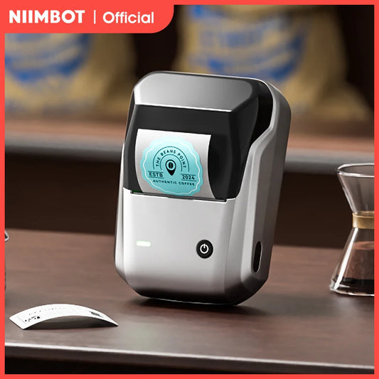 طابعة حرارية محمولة NIIMBOT B1 مزودة بأشرطة لاصقة مقاس 2 بوصة وطابعة ملصقات صغيرة بتقنية البلوتوث تدعم الهواتف الذكية وأجهزة الكمبيوتر الشخصية
