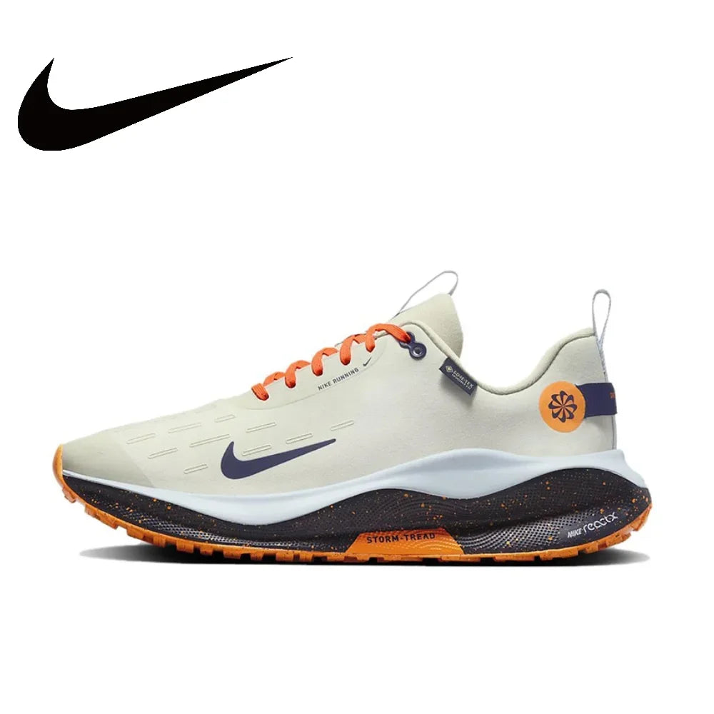 حذاء رياضي رجالي أصلي من NIKE React Infinity Run Flyknit 4 GTX Low جديد، حذاء ممتص للصدمات ومقاوم للتآكل