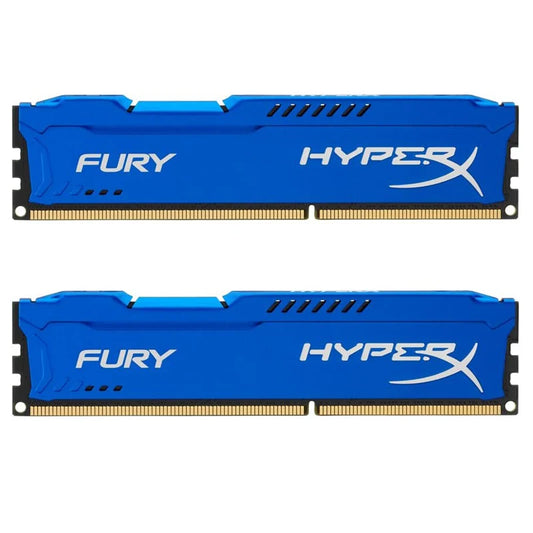 مجموعة ذاكرة DDR3 بسعة 8 جيجابايت (2x4 جيجابايت) و16 جيجابايت (2x8 جيجابايت) وتردد 1866 ميجاهرتز و1600 ميجاهرتز و1333 ميجاهرتز وذاكرة سطح المكتب 240 دبوسًا و1.5 فولت DIMM PC3-12800 14900 HyperX Fury 