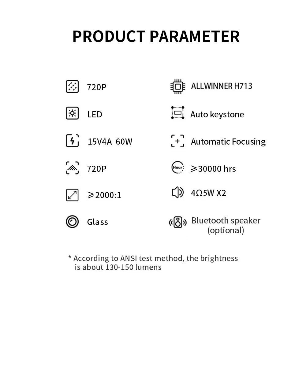 جهاز عرض Salange 4K K2 Smart Android11 ​​مزود ببطارية مدمجة ومكبر صوت بلوتوث وWIFI Auto Focus Keystone Free-Style للأفلام الخارجية