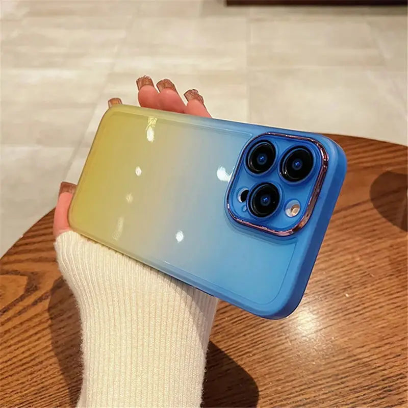 جراب هاتف شفاف فاخر بألوان قوس قزح متدرجة لهاتف iPhone 16 Pro Max 15 14 13 12 11 X XR XS Plus غطاء حماية للكاميرا مقاوم للصدمات