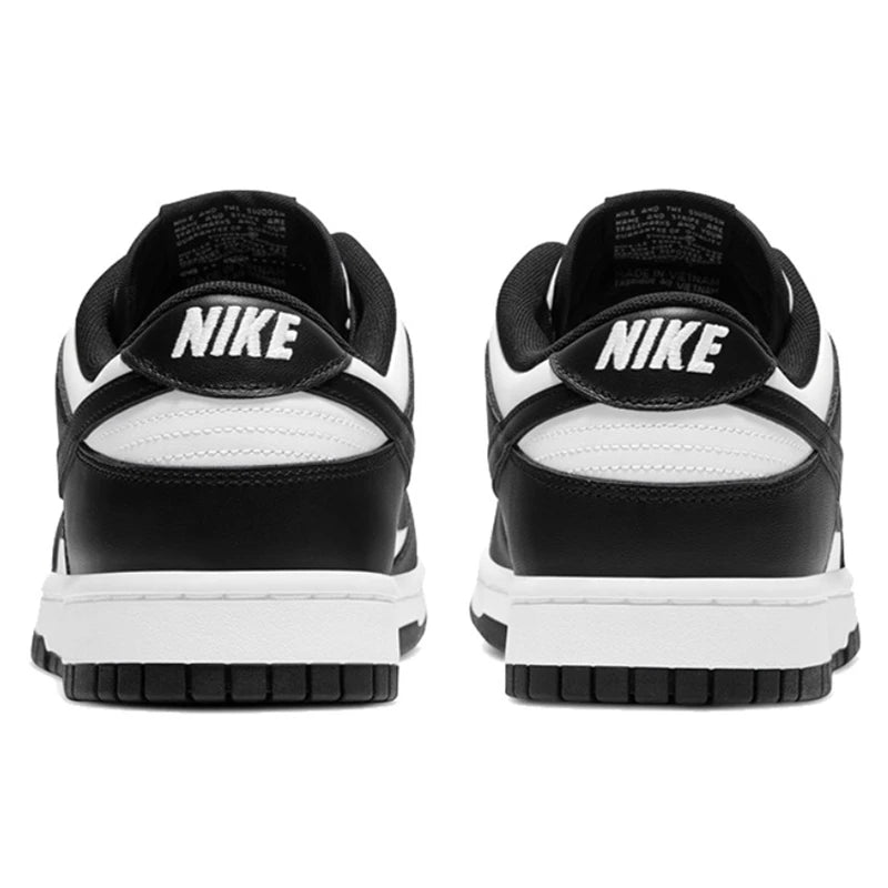 حذاء تزلج Nike Dunk Retro أسود وأبيض للرجال والنساء كلاسيكي من الجلد الأصلي غير قابل للانزلاق ومريح للجري