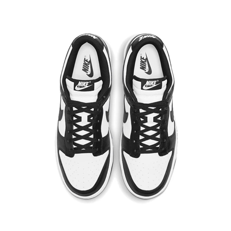 حذاء تزلج Nike Dunk Retro أسود وأبيض للرجال والنساء كلاسيكي من الجلد الأصلي غير قابل للانزلاق ومريح للجري