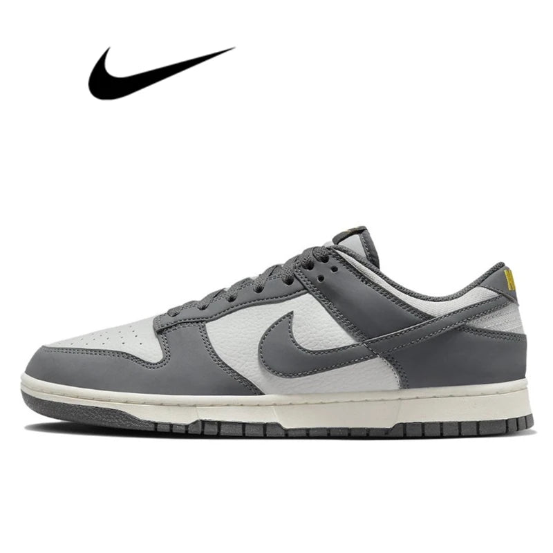 حذاء تزلج Nike Dunk Retro أسود وأبيض للرجال والنساء كلاسيكي من الجلد الأصلي غير قابل للانزلاق ومريح للجري