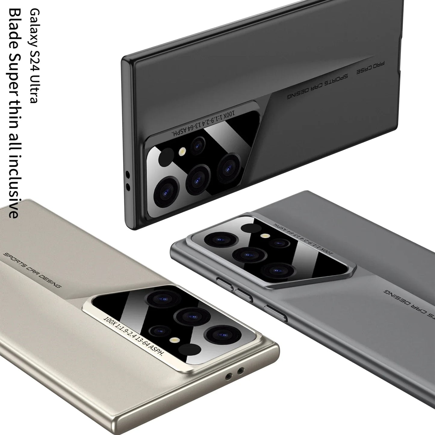 جراب هاتف رفيع للغاية من مادة البولي كربونات الصلبة غير اللامعة من Blade Mecha لهاتف Samsung Galaxy S24 S23 S22 S25 Ultra لحماية العدسات وغطاء مقاوم للصدمات