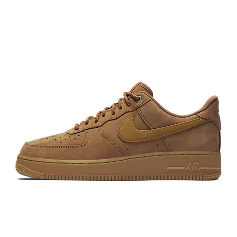 حذاء تزلج Nike Air Force 1 07 للرجال والنساء كلاسيكي باللونين الأسود والأبيض مصنوع من الجلد الأصلي غير قابل للانزلاق ومريح للجري من Af1