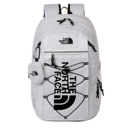 حقيبة ظهر رياضية كاجوال بفتحة سحاب من THE NORTH FACE 30L، حقيبة ظهر خارجية من النايلون باللون الرمادي للرجال
