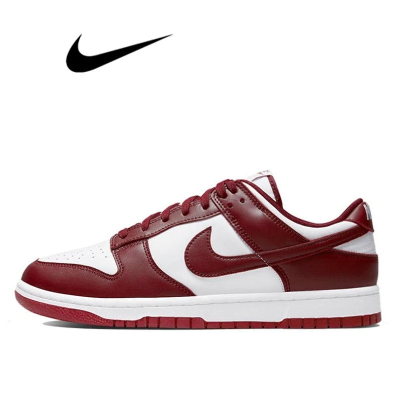 حذاء تزلج Nike Dunk Retro أسود وأبيض للرجال والنساء كلاسيكي من الجلد الأصلي غير قابل للانزلاق ومريح للجري