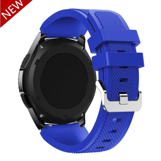 سوار سيليكون مقاس 20 مم و22 مم لساعة سامسونج جالاكسي 3/46 مم/42 مم/active 2/46 Gear s3Frontier/S2/Sport وسوار هواوي GT 2/2E