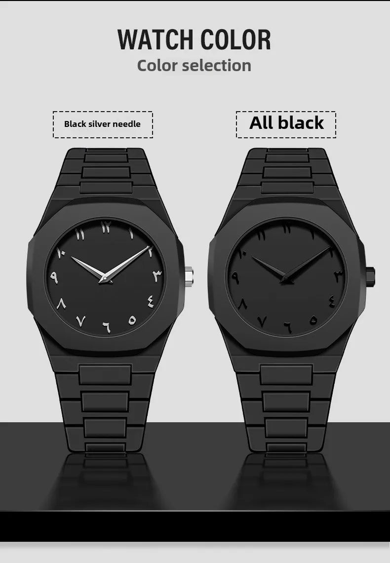 2025 Fashion Middle East Arabic Numerals 40mm Dial Quartz Men's Watch TPU Plastic Waterproof Calendar Watch Can Be Customized