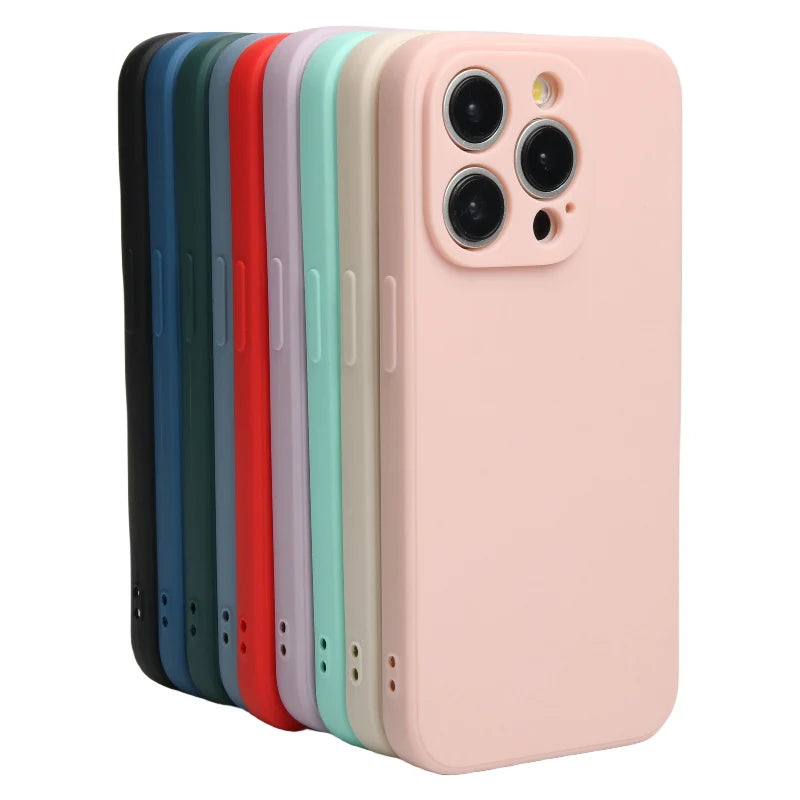 جراب سيليكون سائل أصلي لهاتف iPhone 14 13 12 11 15 Pro Max Mini غطاء مقاوم للصدمات X XS XR 6 7 8 Plus جرابات هواتف إكسسوارات
