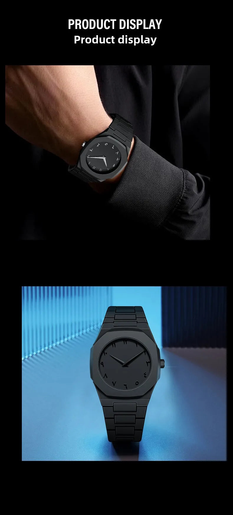 2025 Fashion Middle East Arabic Numerals 40mm Dial Quartz Men's Watch TPU Plastic Waterproof Calendar Watch Can Be Customized