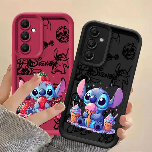 جراب لطيف من Disney Stitch لهاتف Samsung Galaxy A24 A15 A54 A73 5G A25 A34 A13 A14 4G A23 A33 غطاء سيليكون 