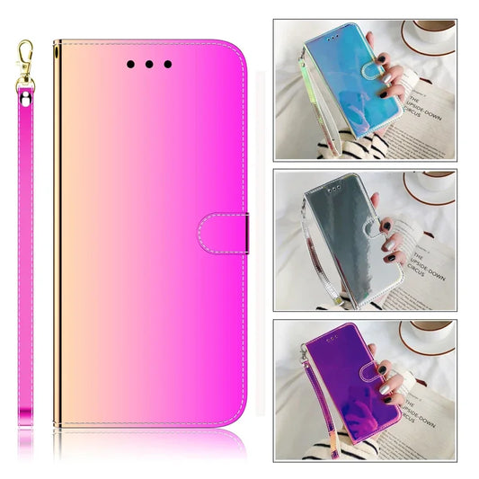 جراب جلدي فاخر قابل للطي بتصميم محفظة ليزر لهاتف Funda Samsung Galaxy M55 M15 M34 M54 M14 F15 C55 Xcover7 مزود بفتحات للبطاقات وحقائب الهاتف 