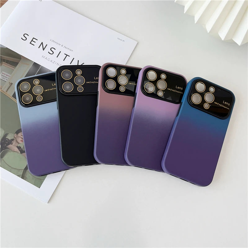 جراب هاتف Rugged Armor Gradient مضاد للصدمات لهاتف iPhone 11 12 13 14 Pro Max Plus بإطار TPU وغطاء خلفي من البلاستيك الصلب 