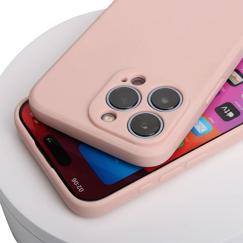 جراب سيليكون سائل أصلي لهاتف iPhone 14 13 12 11 15 Pro Max Mini غطاء مقاوم للصدمات X XS XR 6 7 8 Plus جرابات هواتف إكسسوارات