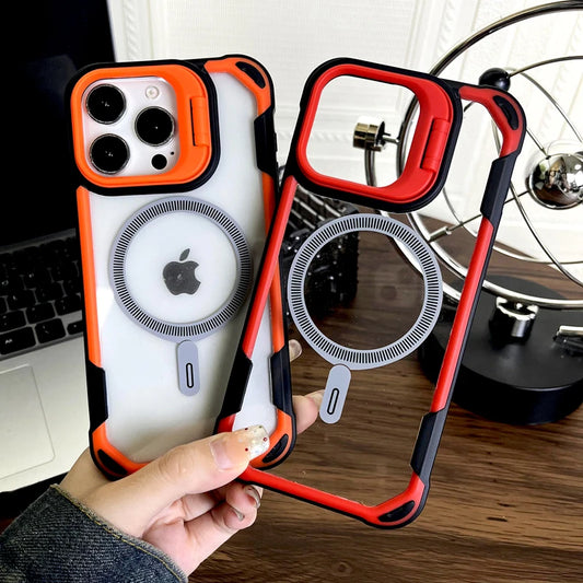 جراب شفاف مقاوم للصدمات لهاتف iPhone 16 15 14 13 Pro Max Plus iPhone15 iPhone14 من Magsafe غطاء امتصاص Mag Safe على