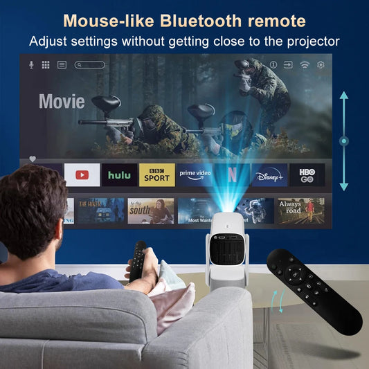 جهاز عرض Salange 4K K2 Smart Android11 ​​مزود ببطارية مدمجة ومكبر صوت بلوتوث وWIFI Auto Focus Keystone Free-Style للأفلام الخارجية