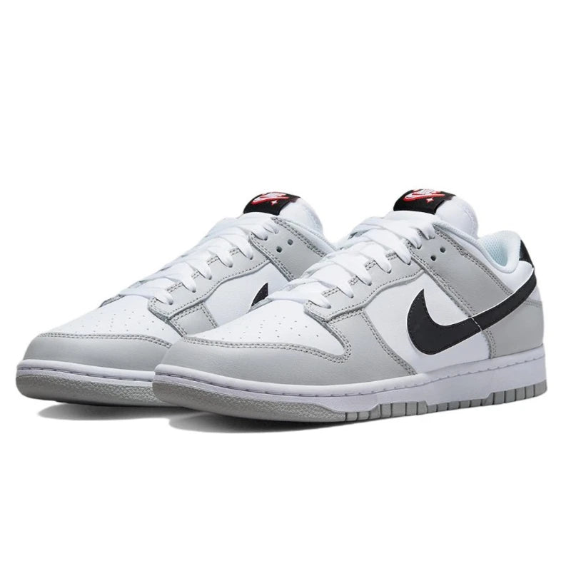 حذاء تزلج Nike Dunk Retro أسود وأبيض للرجال والنساء كلاسيكي من الجلد الأصلي غير قابل للانزلاق ومريح للجري