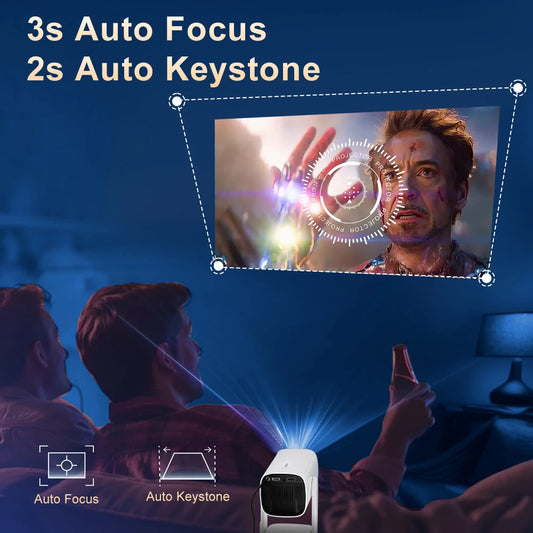جهاز عرض Salange 4K K2 Smart Android11 ​​مزود ببطارية مدمجة ومكبر صوت بلوتوث وWIFI Auto Focus Keystone Free-Style للأفلام الخارجية