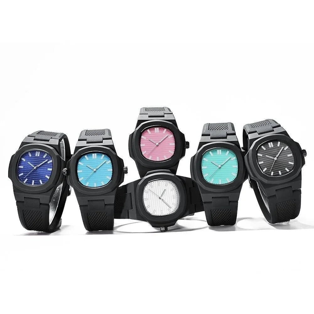 ساعة يد رجالية نسائية كلاسيكية بسيطة من Orologio باللونين الأسود والأبيض وحزام من السيليكون Reloj Mujer كوارتز ساعة يد للرجال والنساء