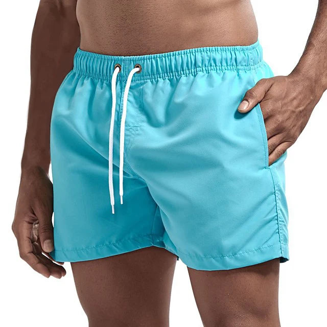 شورت سباحة رجالي، شورت سباحة سريع الجفاف، شورت سباحة قابل للتهوية مع رباط وجيوب لركوب الأمواج على الشاطئ والصيف
