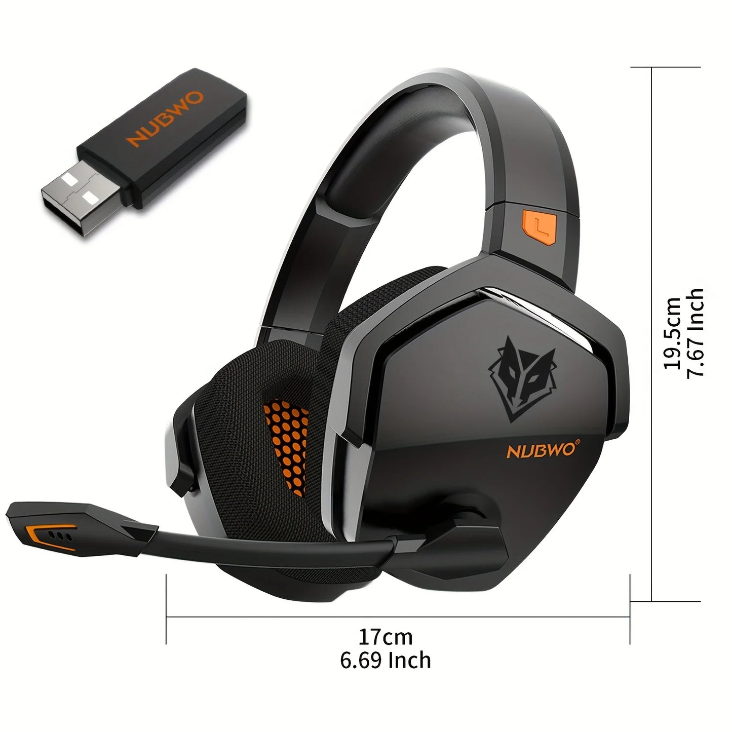 سماعة ألعاب NUBWO G06 لـ PS5 و PS4 و XBOX و PC و Mac، سماعات رأس بلوتوث بتردد 2.4 جيجا هرتز مع ميكروفون وخاصية إلغاء الضوضاء منخفضة الكمون للغاية 
